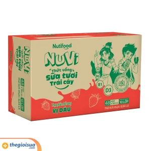 Sữa Tươi Trái Cây Nuvi Dâu hộp 180ml