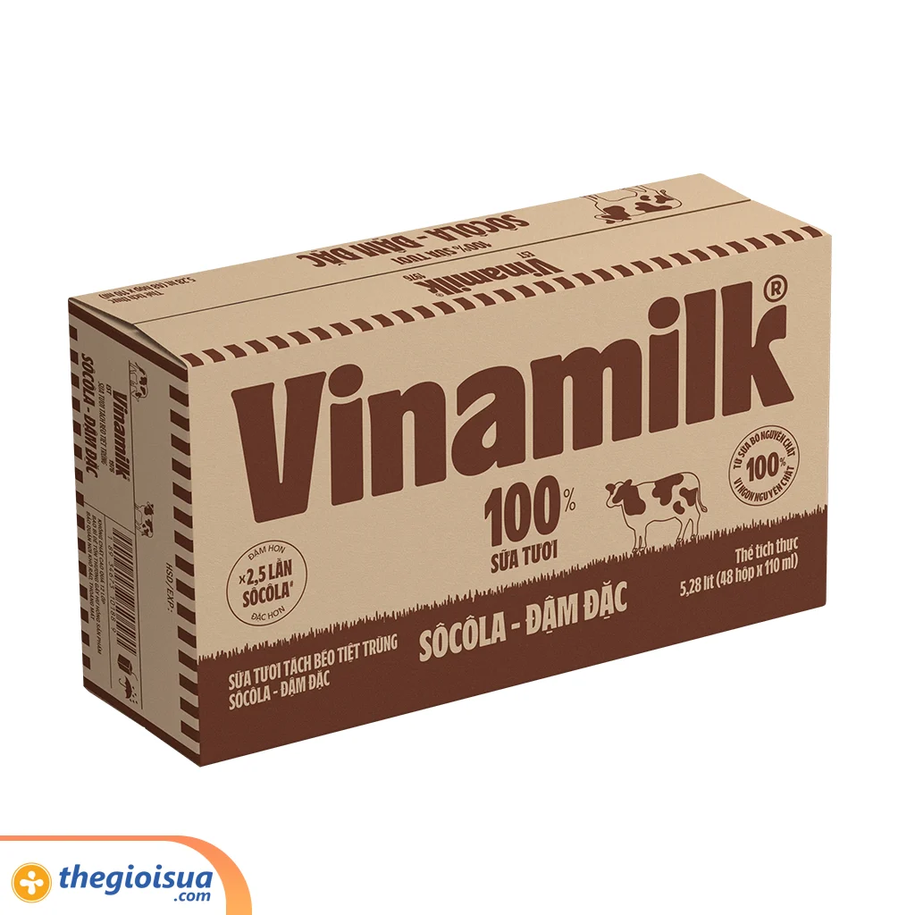 Sữa tươi Vinamilk tiệt trùng tách béo sôcôla 110ml