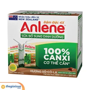 Sữa uống Anlene Đậm đặc 4X hương Socola 4Hx110ml