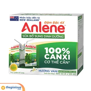 Sữa uống Anlene Đậm đặc 4X hương vani 4Hx110ml
