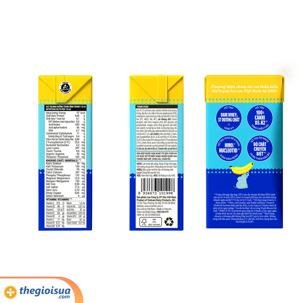 Sữa uống dinh dưỡng Dielac Grow Plus Hương Chuối 110ml