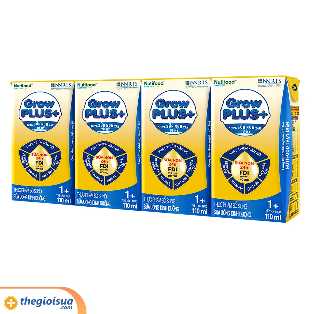 Sữa uống dinh dưỡng Growplus+ vàng sữa non 1+ 110ML (1-2 tuổi)