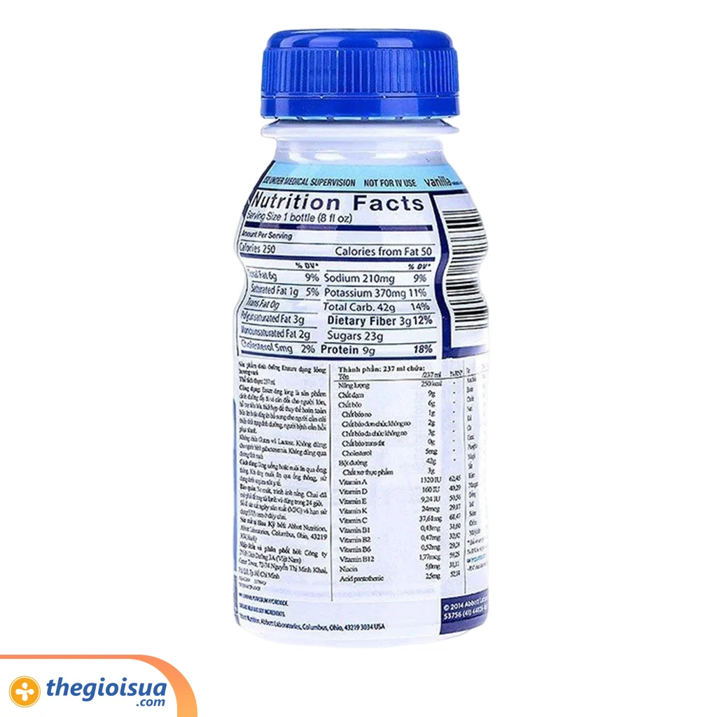 Sữa uống Ensure Vanilla 237ml (Lốc 6 chai)