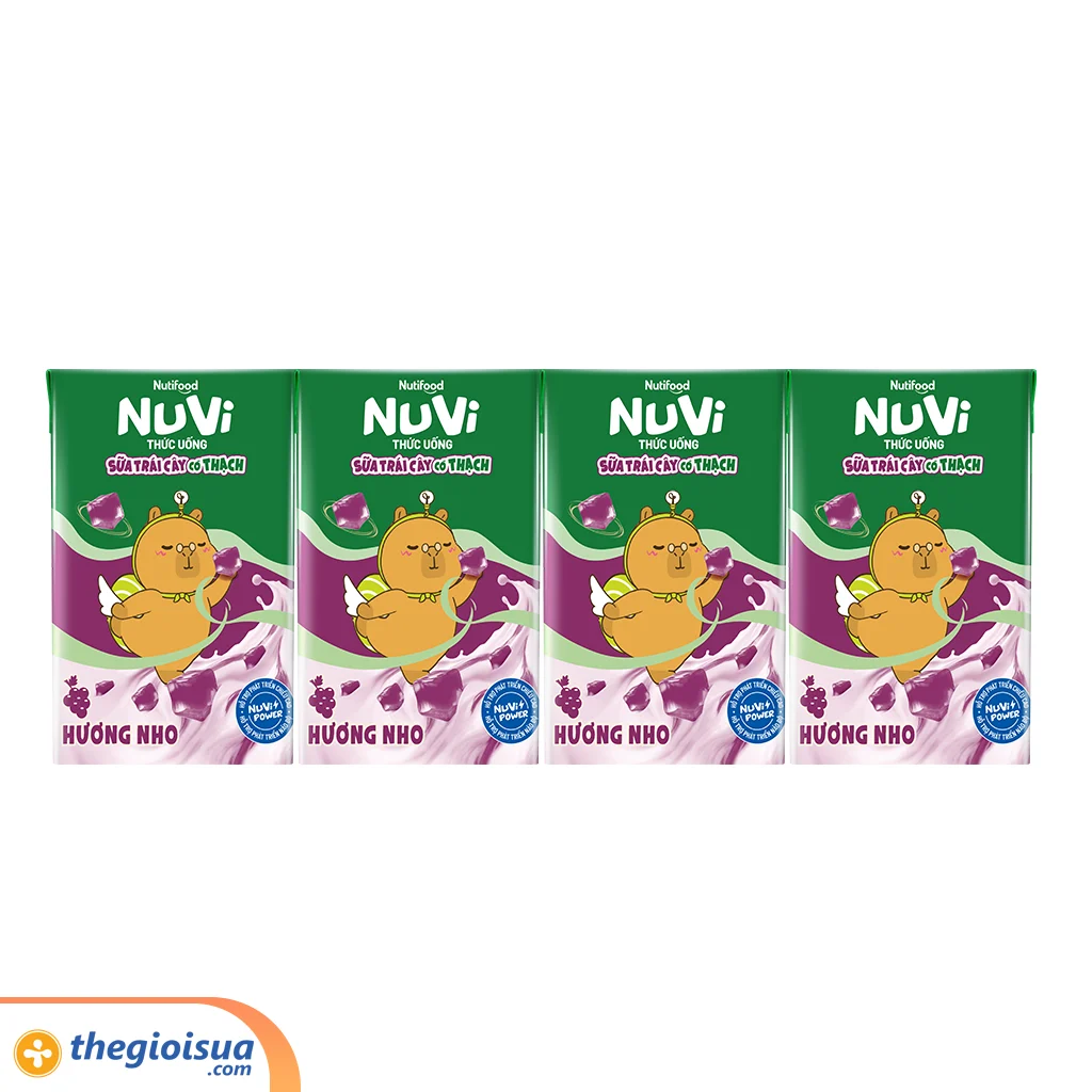 Sữa uống trái cây Nuvi Nho có thạch hộp 100ml