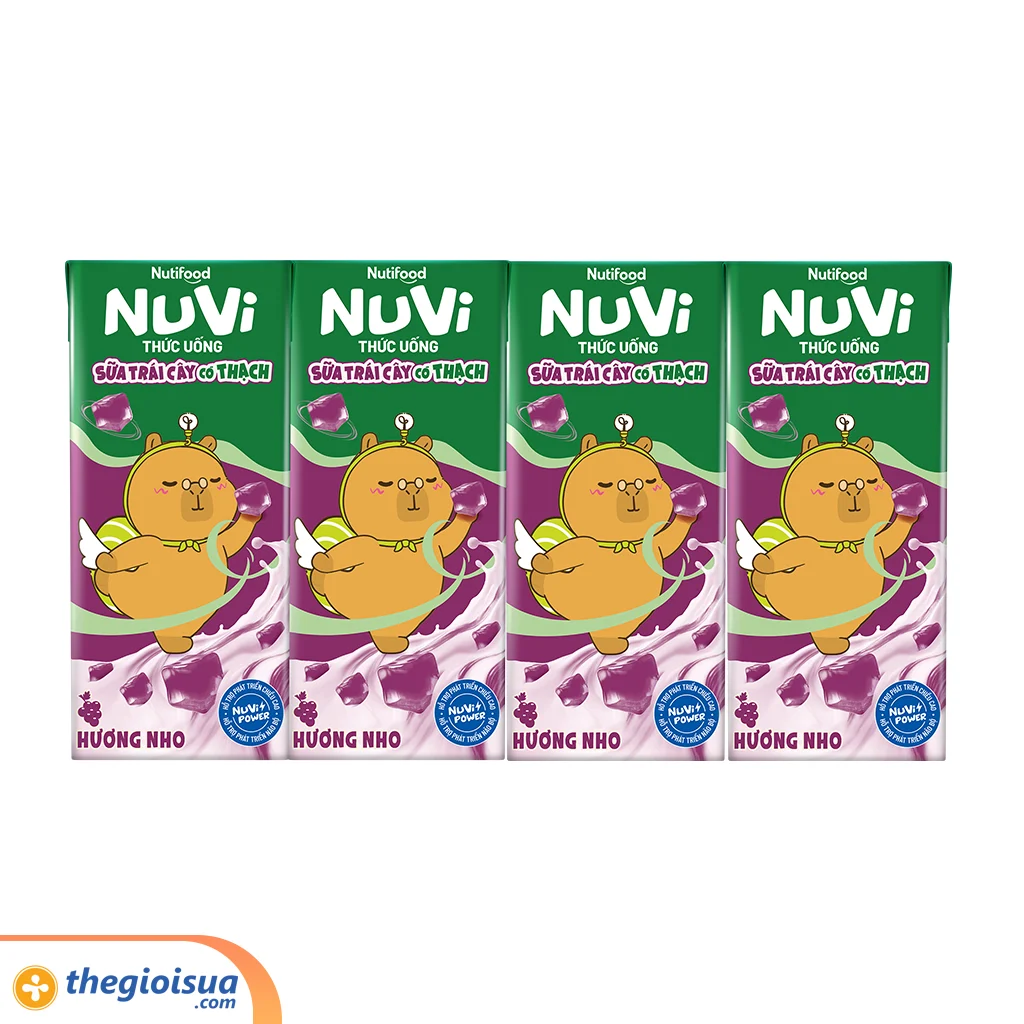 Sữa uống trái cây Nuvi Nho có thạch hộp 170ml