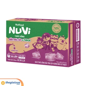 Sữa uống trái cây Nuvi Nho có thạch hộp 170ml