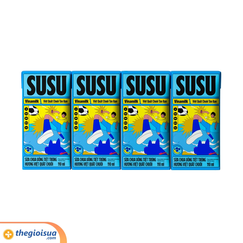 Sữa uống tiệt trùng hương việt quất chuối VNM Susu 110ml