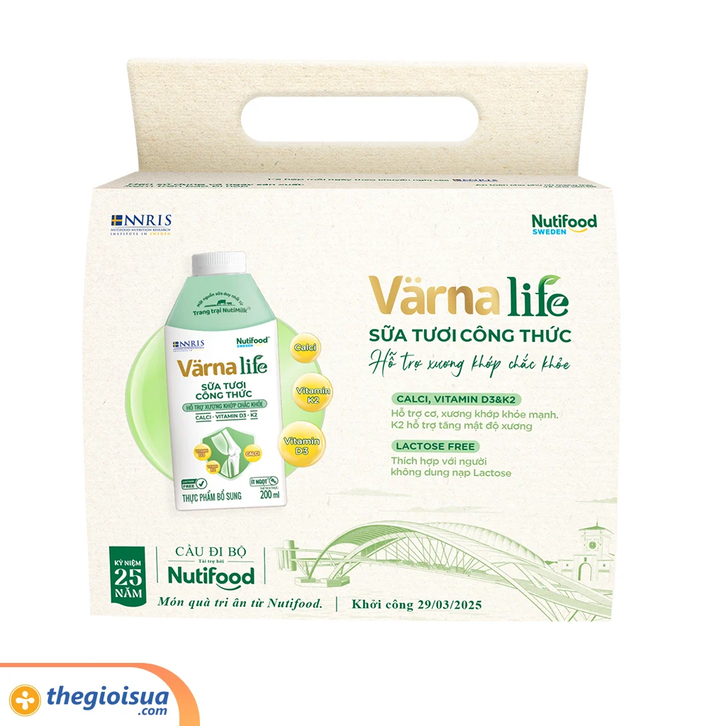 Thực Phẩm Bổ Sung Sữa Tươi Công Thức VARNALIFE (XANH) hộp 200ml
