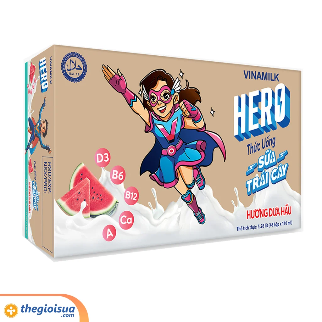 Thức uống sữa trái cây hương dưa hấu Vinamilk Hero 110ml