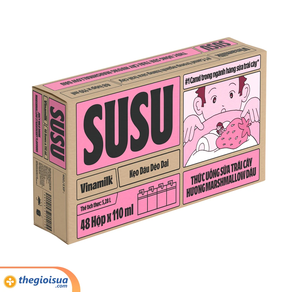 Thức uống trái cây Hương Marshmallow Dâu VNM Susu 110ml