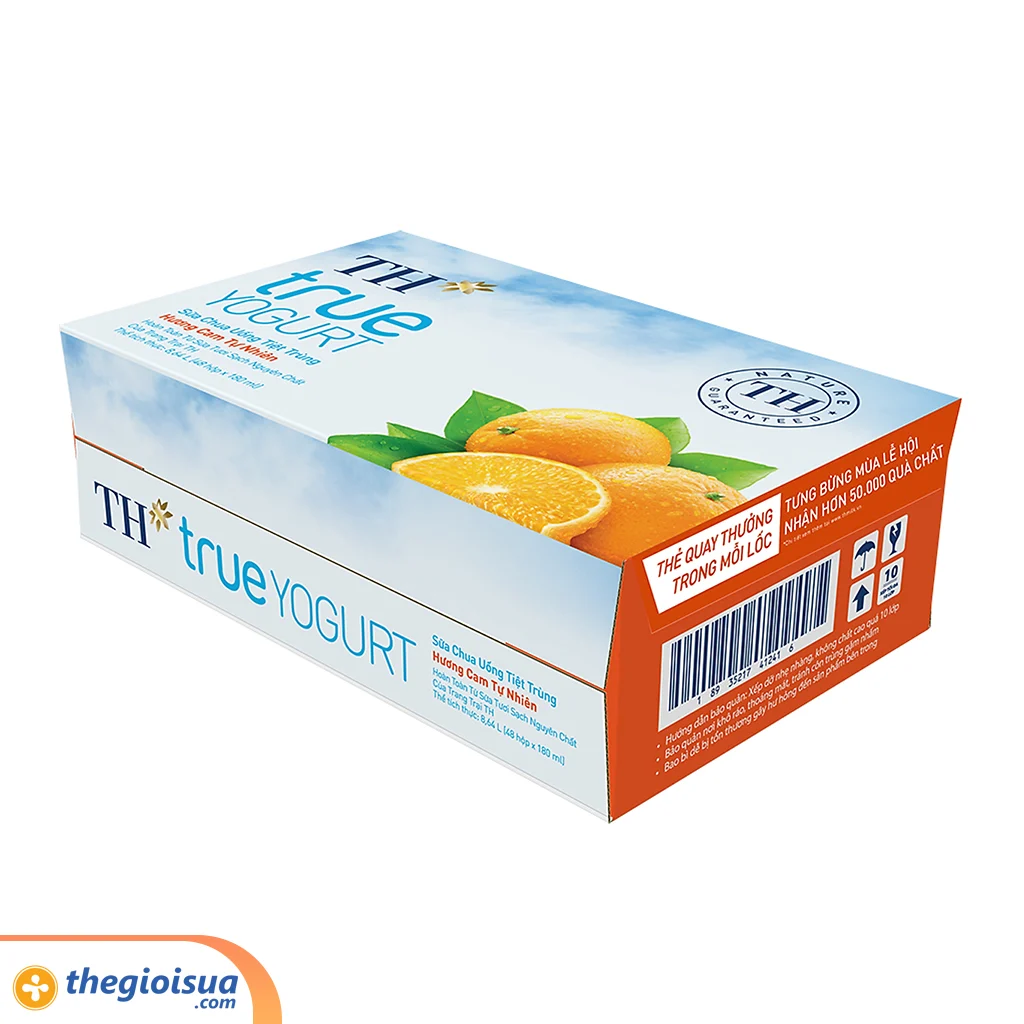 Sữa chua uống tiệt trùng TH Cam 180ml lốc 4 hộp