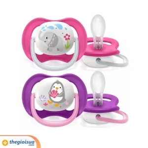 Ty ngậm Philips Avent thông khí Lime 6-18 tháng hồng/tím-SCF080.08 (vỉ 2c)