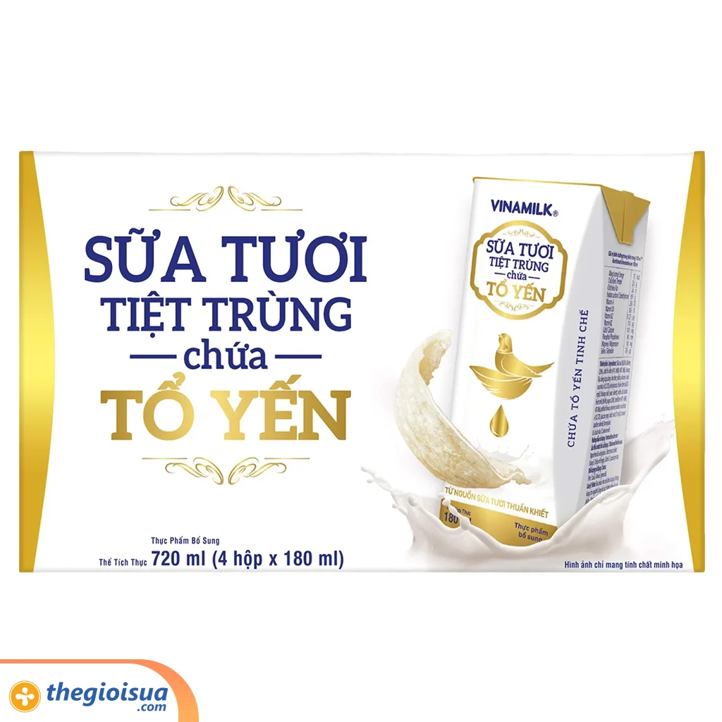 Sữa tươi tiệt trùng chứa tổ yến Vinamilk 4x180ml
