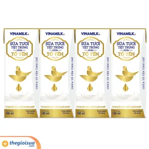 Sữa tươi tiệt trùng chứa tổ yến Vinamilk 4x180ml