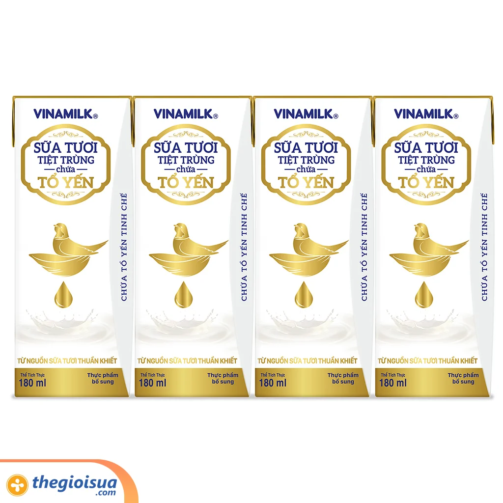 Sữa tươi tiệt trùng chứa tổ yến Vinamilk 4x180ml