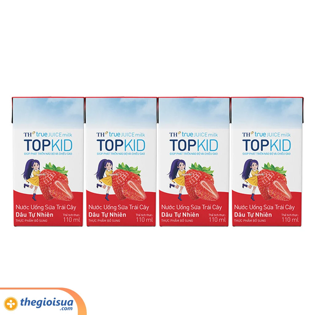 Nước uống sữa trái cây Dâu Topkid 110ml