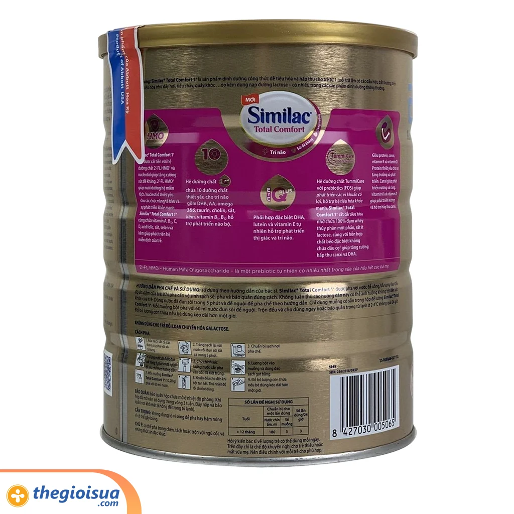 Sữa bột Similac Total Comfort 1+ (HMO) 820g