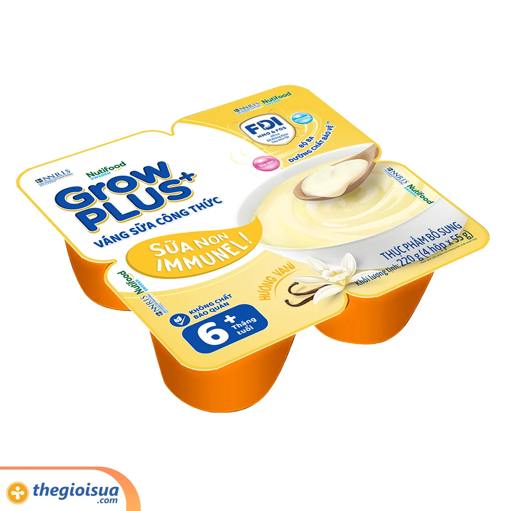 Váng sữa công thức sữa non GrowPLus+ Colos Immunel Lốc 4x55g