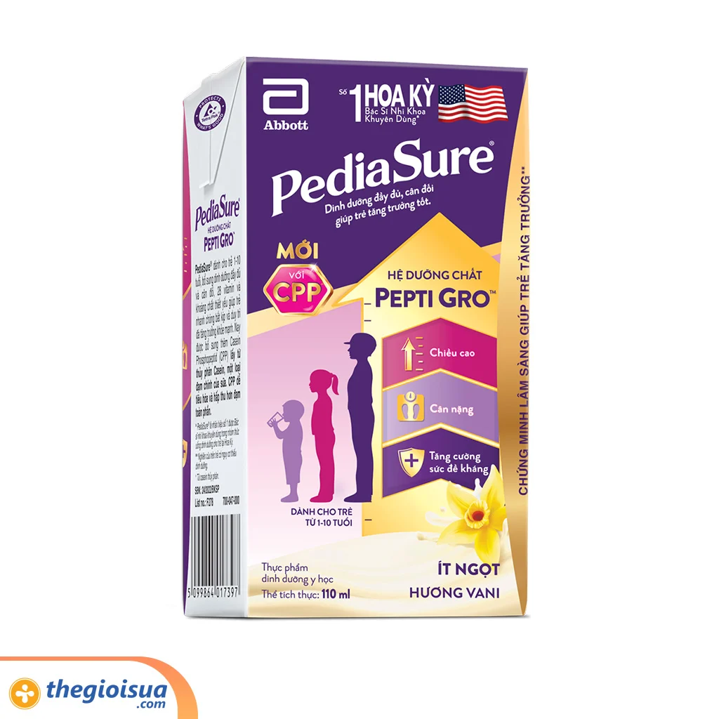 Sữa uống Abbot Pediasure hương vani 110ml x 4