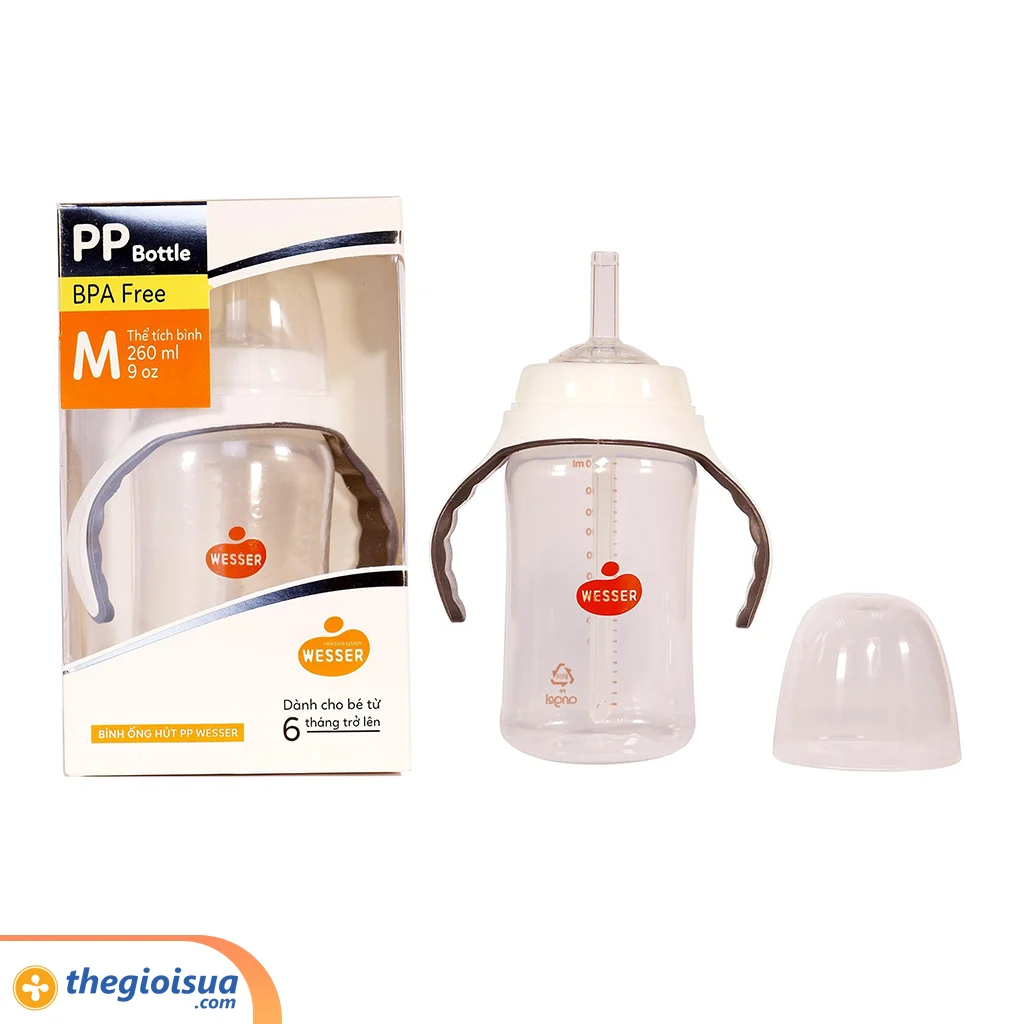 Bình ống hút PP Wesser 260ml