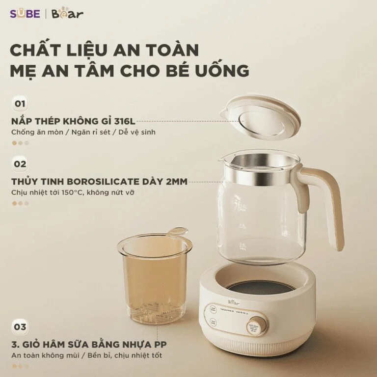 Máy đun nước hâm sữa Bear WW-4H12M