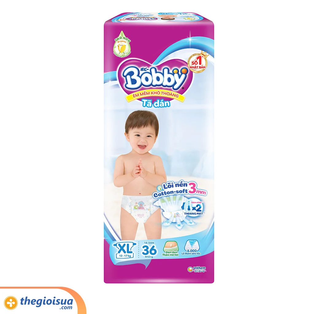 Tã dán Bobby siêu thấm size XL36