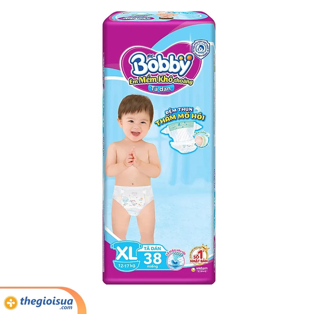 Tã dán Bobby Siêu Thấm size XL 38 miếng