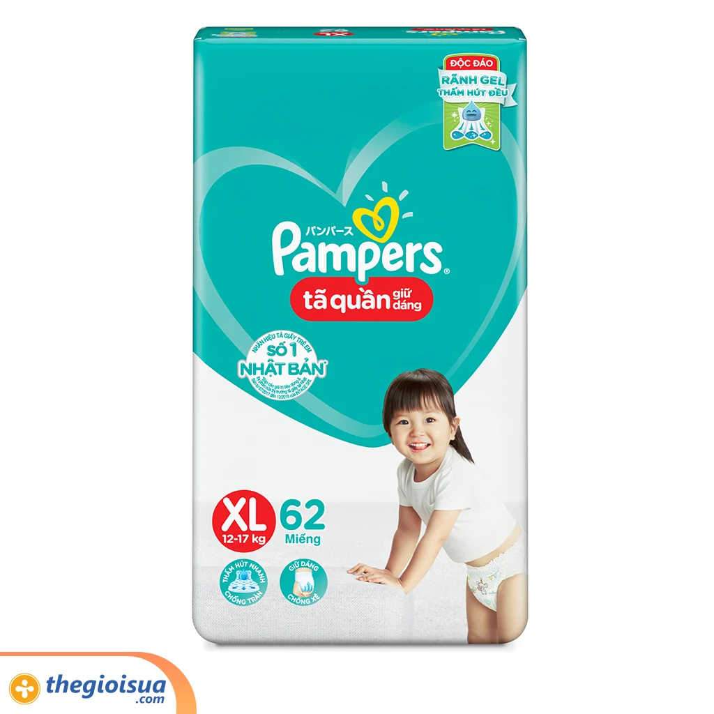 Pampers Tã quần size XL 62 miếng