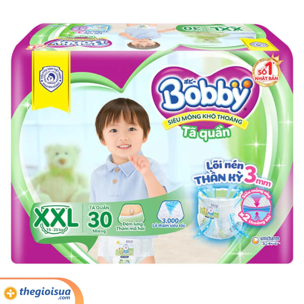 Tã quần Bobby Siêu Thấm size XXL 30 miếng