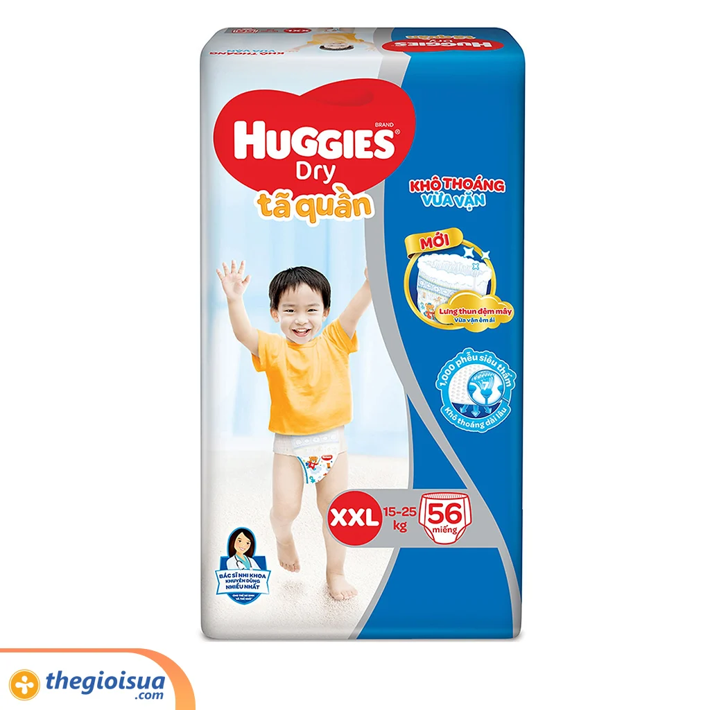 Tã quần Huggies Dry size XXL 56 miếng