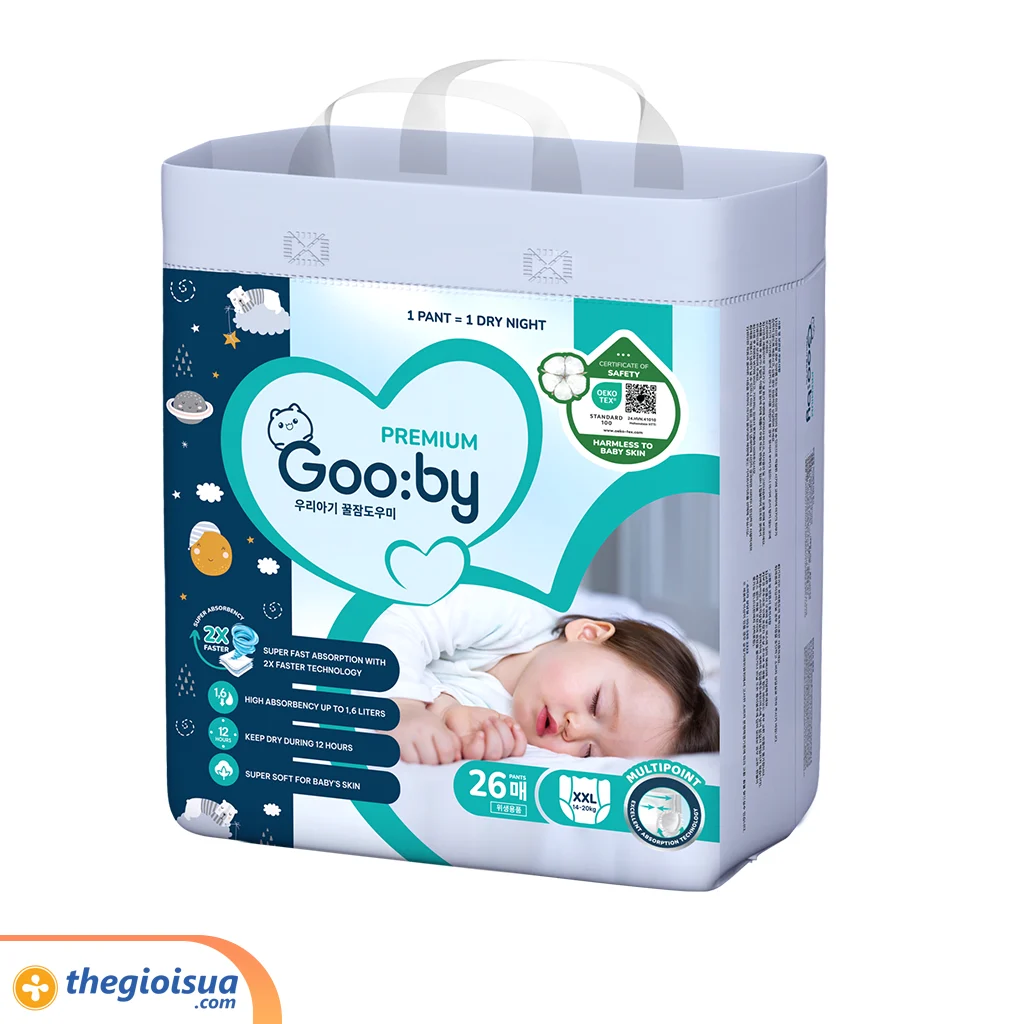 Bỉm quần Goo:by Premium size XXL 26 miếng (cho bé 14 – 20kg)