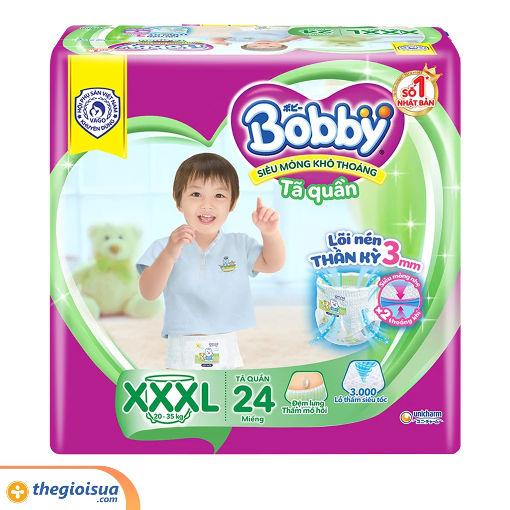 Tã quần Bobby size XXXL 24 miếng