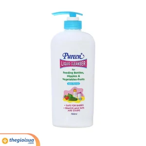 Nước rửa bình, núm vú, rau quả Pureen Bạc hà 750ml