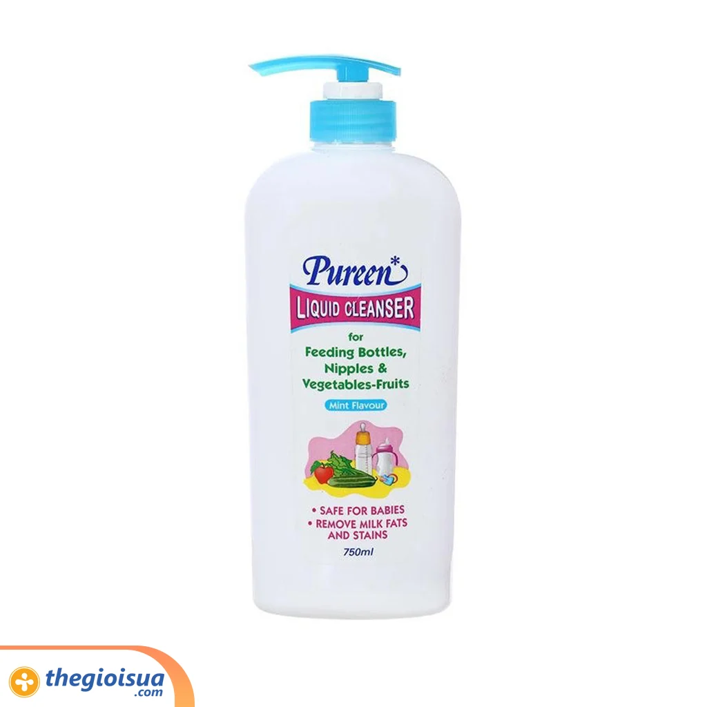 Nước rửa bình, núm vú, rau quả Pureen Bạc hà 750ml