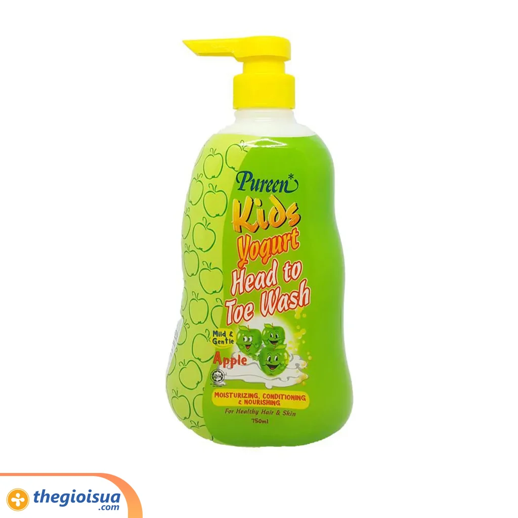 Sữa tắm gội Pureen trẻ em (Sữa chua táo) 750ml