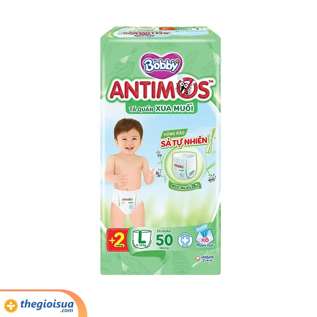 Tã Bobby quần Antimos xua muỗi L50.2