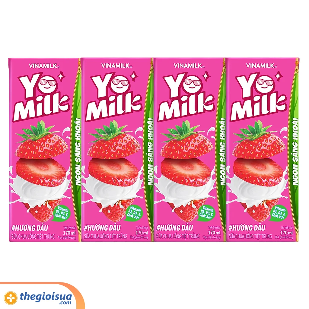Sữa chua uống Vinamilk Yomilk hương dâu 170ml