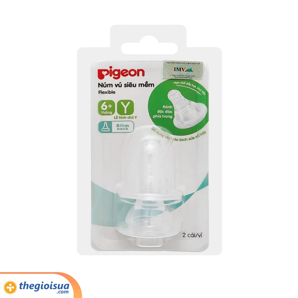 Núm ty Pigeon Silicone siêu mềm Y (Vỉ 2 cái) - giá 1 cái