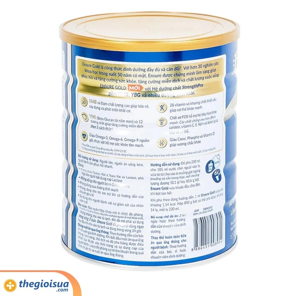 Abbott Ensure Gold Lúa Mạch 800g (Beta Glucan)