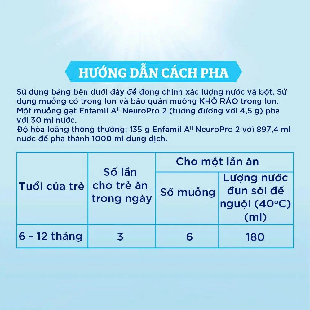 Sữa Enfamil A2 NeuroPro số 2 800g (Infant Formula, 6-12 tháng)
