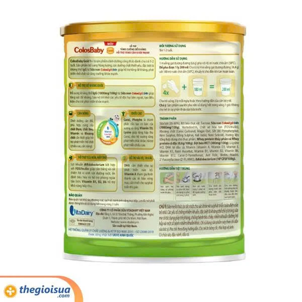 Sữa bột dinh dưỡng công thức ColosBaby Gold 1+ 800g