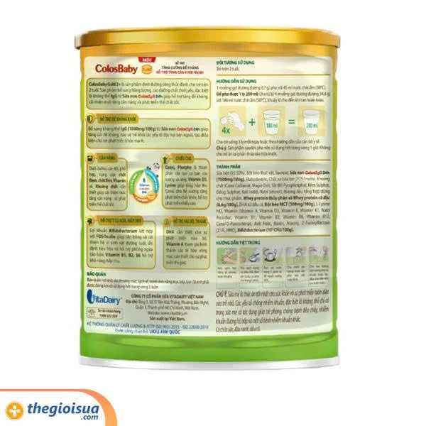 Sữa bột dinh dưỡng công thức ColosBaby Gold 2+ 800g